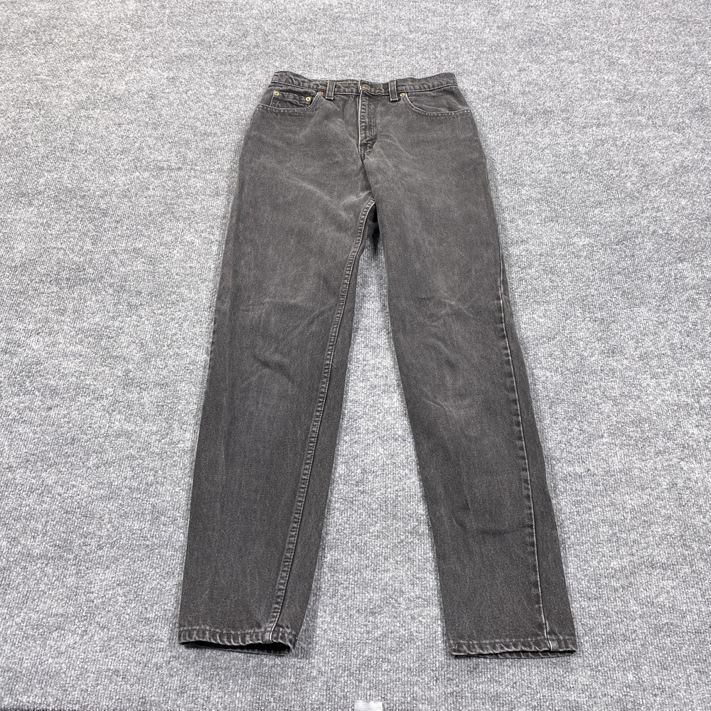 Vintage Levis 550 Jeans Juniors 9 28x31 Black‎ High Rise Relaxed Tapered 90s